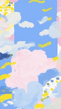 Blue sky abstract painting outdoors. AI generated Image by rawpixel.