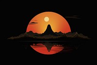 Minimal world sunset nature night. AI generated Image by rawpixel.