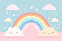 Cute wallpaper rainbow nature sky. AI generated Image by rawpixel.