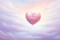 A pastel red heart balloon purple tranquility. AI generated Image by rawpixel.