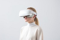 Virtual reality headset portrait white photo. AI generated Image by rawpixel.