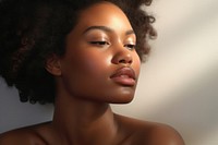 An plus size young african american woman Healthy skin portrait adult photo. AI generated Image by rawpixel.
