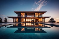 Luxury home architecture building outdoors. AI generated Image by rawpixel.