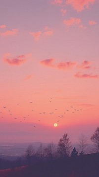 Overcast skies at sunset outdoors horizon nature. 