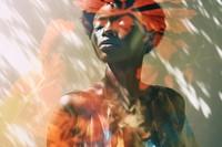 Young American African woman photography portrait red. AI generated Image by rawpixel.