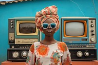 American African woman adult electronics technology. AI generated Image by rawpixel.