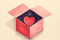 Open box with heart paper creativity rectangle. AI generated Image by rawpixel.