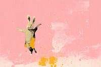 Rabbit dancing painting art representation. AI generated Image by rawpixel.