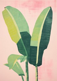 Banana leaf art painting plant. AI generated Image by rawpixel.