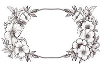 Vintage flower border frame drawing sketch plant. AI generated Image by rawpixel.