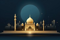 Islamic ramadan night architecture building dome. AI generated Image by rawpixel.