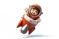 An astronaut on a flying rocket cute white background technology. AI generated Image by rawpixel.