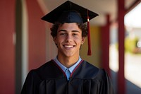 Latin boy on his high school graduation day portrait student intelligence. 