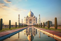 Taj mahal architecture landscape outdoors. AI generated Image by rawpixel.