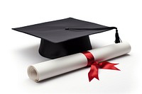 Graduation hat text bow white background. AI generated Image by rawpixel.