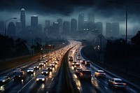 A heavy traffic highway architecture metropolis cityscape. AI generated Image by rawpixel.