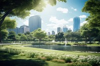 City park architecture cityscape outdoors. AI generated Image by rawpixel.