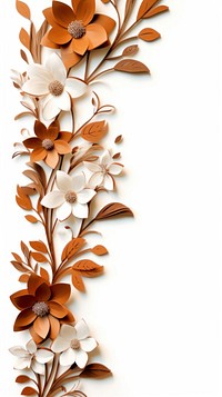 Brown pattern flower white. AI generated Image by rawpixel.