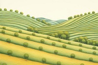 Apple plantation on a hill agriculture backgrounds outdoors. AI generated Image by rawpixel.