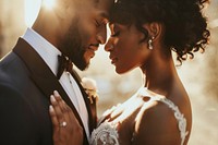 Black couple married wedding bride. AI generated Image by rawpixel.