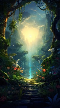 Jungle sunlight outdoors forest. AI generated Image by rawpixel.