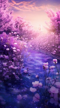 Lavender garden backgrounds landscape outdoors. AI generated Image by rawpixel.