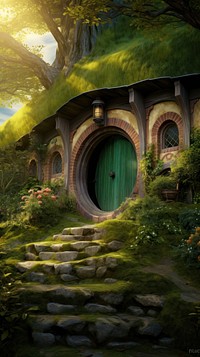 Middle earth architecture building outdoors. AI generated Image by rawpixel.