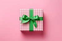 Green checked gifts box paper pink anniversary. AI generated Image by rawpixel.