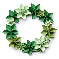 Funky green origami paper wreath. AI generated Image by rawpixel.