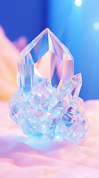 Baby blue crystal gemstone mineral. AI generated Image by rawpixel.