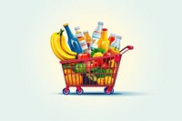 Shopping basket banana food shopping basket. AI generated Image by rawpixel.