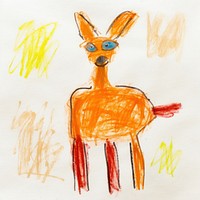 Kangaroo drawing sketch animal. AI generated Image by rawpixel.
