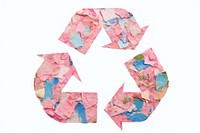 Recycle sign paper art white background. AI generated Image by rawpixel.