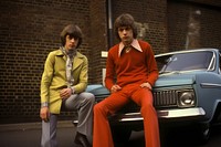 2 young men vehicle fashion adult. AI generated Image by rawpixel.