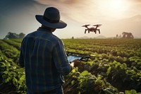 Farmer using technology agriculture field outdoors. AI generated Image by rawpixel.