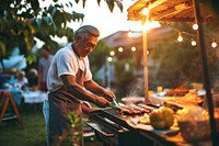 Barbeque outdoors cooking adult. AI generated Image by rawpixel.