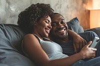 Black middle age couple laughing adult happy. AI generated Image by rawpixel.