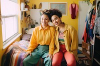 Latinx lesbian couple adult photo love. AI generated Image by rawpixel.