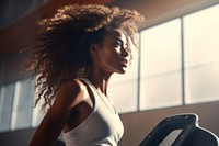 Running on Treadmill treadmill adult woman. AI generated Image by rawpixel.