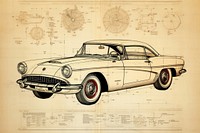 A vintage car drawing vehicle diagram. AI generated Image by rawpixel.