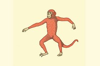Monkey dancing wildlife animal mammal. AI generated Image by rawpixel.