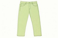 Green pants denim jeans white background. AI generated Image by rawpixel.