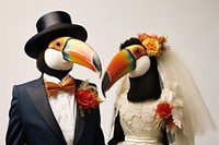 Toucan wedding bride costume. AI generated Image by rawpixel.
