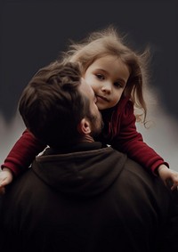A father holding his girl photography portrait hugging. AI generated Image by rawpixel.