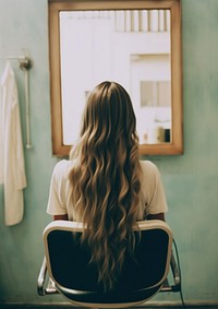 A woman doing hair salon adult back contemplation. AI generated Image by rawpixel.