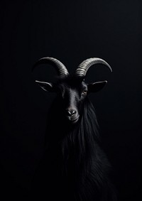 A black goat portrait livestock wildlife animal. AI generated Image by rawpixel.