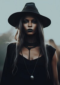 A witch portrait photography mystery adult. AI generated Image by rawpixel.
