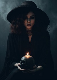 A witch portrait photography mystery fashion. AI generated Image by rawpixel.
