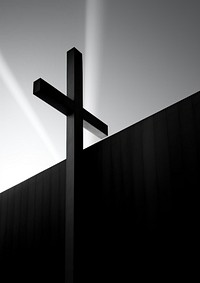 Cross symbol shadow black.