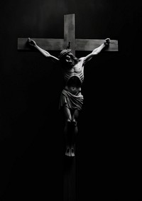 A jesus on a cross crucifix symbol black. AI generated Image by rawpixel.